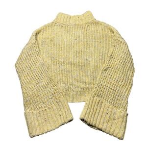 Topshop Yellow‎ Speckled Mock Neck Cropped Sweater Womens Size S